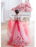 Floral Satin Petals Colorful Flower Girl Dress